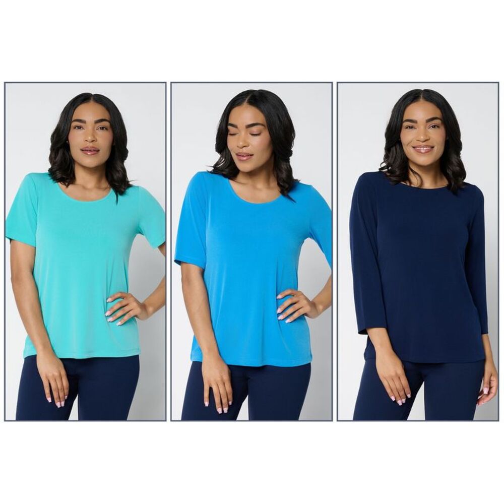 Susan Graver Women's Top Plus Sz 2X Make Your Selection: AntiqueBlue A728289